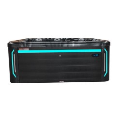 JACUZZI OGRODOWE WANNA SPA743 CZARNA FALA OCEANU OBUDOWA CZARNA 220x220 CM