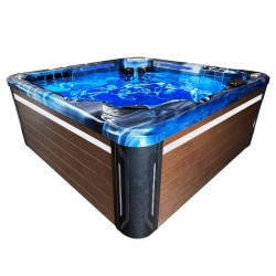 JACUZZI OGRODOWE WANNA SPA743 NIEBIESKA FALA OCEANU OBUDOWA KAWA 220x220 CM