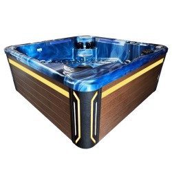 JACUZZI OGRODOWE WANNA SPA743 NIEBIESKA FALA OCEANU OBUDOWA KAWA 220x220 CM