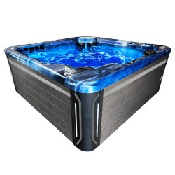 JACUZZI OGRODOWE WANNA SPA743 NIEBIESKA FALA OCEANU OBUDOWA SZARA 220x220 CM