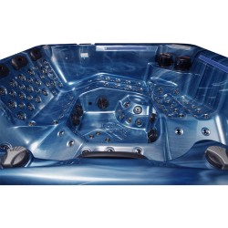 JACUZZI OGRODOWE WANNA SPA743 NIEBIESKA FALA OCEANU OBUDOWA SZARA 220x220 CM