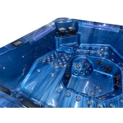 JACUZZI OGRODOWE WANNA SPA743 NIEBIESKA FALA OCEANU OBUDOWA SZARA 220x220 CM