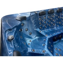 JACUZZI OGRODOWE WANNA SPA743 NIEBIESKA FALA OCEANU OBUDOWA SZARA 220x220 CM