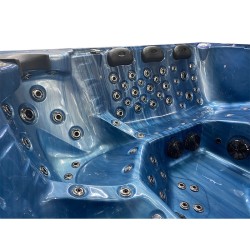 JACUZZI OGRODOWE WANNA SPA743 NIEBIESKA FALA OCEANU OBUDOWA SZARA 220x220 CM