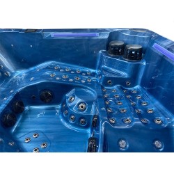 JACUZZI OGRODOWE WANNA SPA743 NIEBIESKA FALA OCEANU OBUDOWA SZARA 220x220 CM