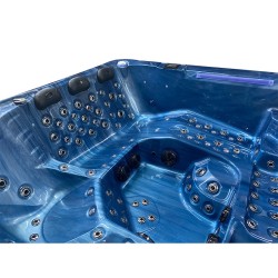 JACUZZI OGRODOWE WANNA SPA743 NIEBIESKA FALA OCEANU OBUDOWA SZARA 220x220 CM