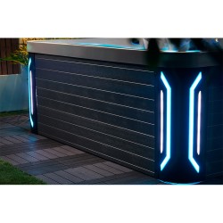 JACUZZI OGRODOWE WANNA SPA743 NIEBIESKA FALA OCEANU OBUDOWA SZARA 220x220 CM