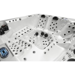 JACUZZI OGRODOWE WANNA SPA743R ECO BIAŁA PERŁA OBUDOWA SZARA 220x220 CM