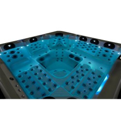 JACUZZI OGRODOWE WANNA SPA743R ECO BIAŁA PERŁA OBUDOWA SZARA 220x220 CM