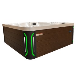 JACUZZI OGRODOWE WANNA SPA744 BIAŁA PERŁA OBUDOWA KAWA 210x210 CM