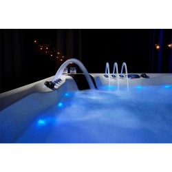 JACUZZI OGRODOWE WANNA SPA744 BIAŁA PERŁA OBUDOWA SZARA 210x210 CM