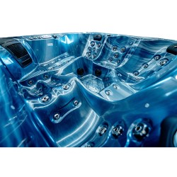 JACUZZI OGRODOWE WANNA SPA744 NIEBIESKA FALA OCEANU OBUDOWA KAWA 210x210 CM