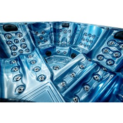 JACUZZI OGRODOWE WANNA SPA744 NIEBIESKA FALA OCEANU OBUDOWA KAWA 210x210 CM