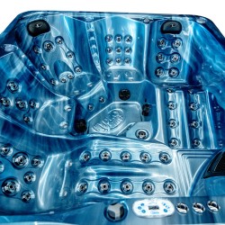 JACUZZI OGRODOWE WANNA SPA744 NIEBIESKA FALA OCEANU OBUDOWA KAWA 210x210 CM