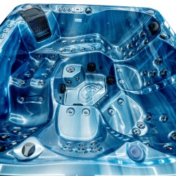 JACUZZI OGRODOWE WANNA SPA744 NIEBIESKA FALA OCEANU OBUDOWA KAWA 210x210 CM