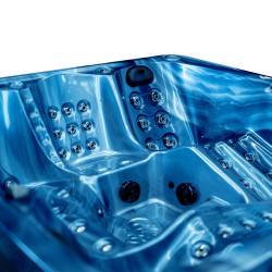JACUZZI OGRODOWE WANNA SPA744 NIEBIESKA FALA OCEANU OBUDOWA KAWA 210x210 CM