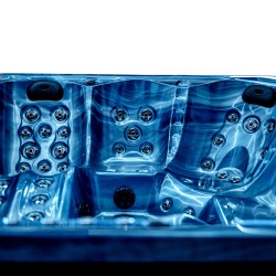 JACUZZI OGRODOWE WANNA SPA744 NIEBIESKA FALA OCEANU OBUDOWA KAWA 210x210 CM