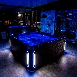 JACUZZI OGRODOWE WANNA SPA744 NIEBIESKA FALA OCEANU OBUDOWA KAWA 210x210 CM
