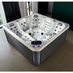 JACUZZI OGRODOWE WANNA SPA744 NIEBIESKA FALA OCEANU OBUDOWA SZARA 210x210 CM