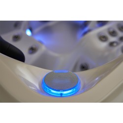 JACUZZI OGRODOWE WANNA SPA745 BIAŁA PERŁA OBUDOWA ANTRACYT 200x200 CM