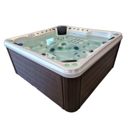 JACUZZI OGRODOWE WANNA SPA745 BIAŁĄ PERŁA OBUDOWA KAWA 200x200 CM