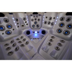 JACUZZI OGRODOWE WANNA SPA745 BIAŁĄ PERŁA OBUDOWA KAWA 200x200 CM