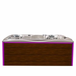 JACUZZI OGRODOWE WANNA SPA746 BIAŁA PERŁA OBUDOWA BRĄZOWA DESKA F21 230x230 CM