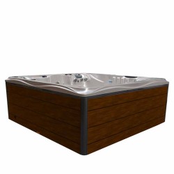 JACUZZI OGRODOWE WANNA SPA746 BIAŁA PERŁA OBUDOWA BRĄZOWA DESKA F21 230x230 CM