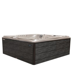 JACUZZI OGRODOWE WANNA SPA746 BIAŁA PERŁA OBUDOWA SZARA DESKA F22 230x230 CM