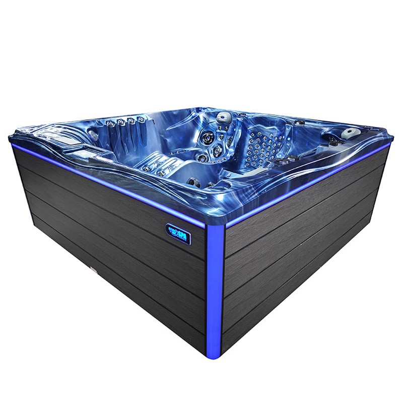 JACUZZI OGRODOWE WANNA SPA746 NIEBIESKA FALA OCEANU OBUDOWA SZARA DESKA F21 230x230 CM JACUZZI OGRODOWE WANNA SPA746 NIEBIESKA FALA OCEANU OBUDOWA SZARA DESKA F21 230x230 CM