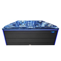 JACUZZI OGRODOWE WANNA SPA746 NIEBIESKA FALA OCEANU OBUDOWA SZARA DESKA F21 230x230 CM