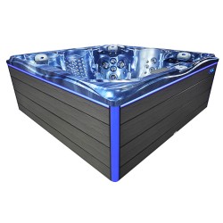 JACUZZI OGRODOWE WANNA SPA746 NIEBIESKA FALA OCEANU OBUDOWA SZARA DESKA F21 230x230 CM