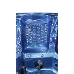 JACUZZI OGRODOWE WANNA SPA746 NIEBIESKA FALA OCEANU OBUDOWA SZARA DESKA F21 230x230 CM