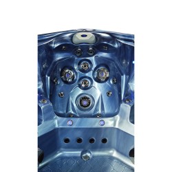JACUZZI OGRODOWE WANNA SPA746 NIEBIESKA FALA OCEANU OBUDOWA SZARA DESKA F21 230x230 CM