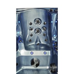 JACUZZI OGRODOWE WANNA SPA746 NIEBIESKA FALA OCEANU OBUDOWA SZARA DESKA F21 230x230 CM