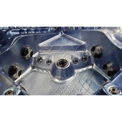 JACUZZI OGRODOWE WANNA SPA746 NIEBIESKA FALA OCEANU OBUDOWA SZARA DESKA F21 230x230 CM