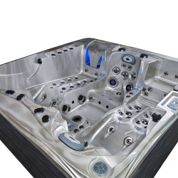 JACUZZI OGRODOWE WANNA SPA747 CAPPUCCINO OBUDOWA SZARA F22 210x210 CM