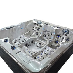 JACUZZI OGRODOWE WANNA SPA747 CAPPUCCINO OBUDOWA SZARA F22 210x210 CM
