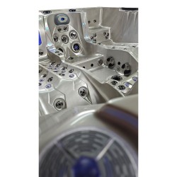 JACUZZI OGRODOWE WANNA SPA747 CAPPUCCINO OBUDOWA SZARA F22 210x210 CM