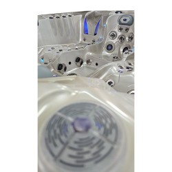 JACUZZI OGRODOWE WANNA SPA747 CAPPUCCINO OBUDOWA SZARA F22 210x210 CM