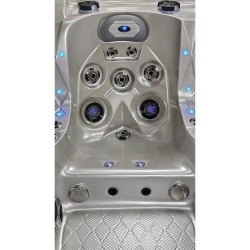 JACUZZI OGRODOWE WANNA SPA747 CAPPUCCINO OBUDOWA SZARA F22 210x210 CM