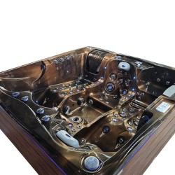 JACUZZI OGRODOWE WANNA SPA747 MAGMA GOLD OBUDOWA BRĄZOWA DESKA F21 210x210 CM