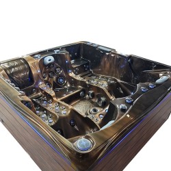 JACUZZI OGRODOWE WANNA SPA747 MAGMA GOLD OBUDOWA BRĄZOWA DESKA F21 210x210 CM