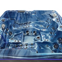 JACUZZI OGRODOWE WANNA SPA747 NIEBIESKA FALA OCEANU OBUDOWA SZARA DESKA F22 210x210 CM