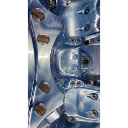 JACUZZI OGRODOWE WANNA SPA747 NIEBIESKA FALA OCEANU OBUDOWA SZARA DESKA F22 210x210 CM