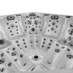 JACUZZI OGRODOWE WANNA SPA748 BIAŁA PERŁA OBUDOWA BRĄZOWA F21 230x230 CM