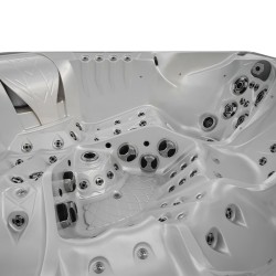JACUZZI OGRODOWE WANNA SPA748 BIAŁA PERŁA OBUDOWA BRĄZOWA F21 230x230 CM