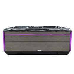 JACUZZI OGRODOWE WANNA SPA748 CZARNA FALA OBUDOWA SZARA DESKA F24 230x230 CM