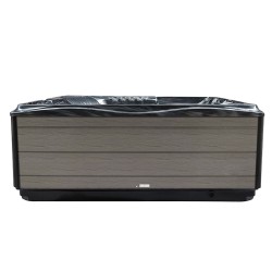 JACUZZI OGRODOWE WANNA SPA748 CZARNA FALA OBUDOWA SZARA DESKA F24 230x230 CM