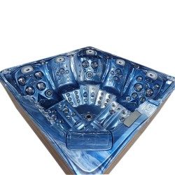 JACUZZI OGRODOWE WANNA SPA748 NIEBIESKA FALA OCEANU OBUDOWA BRĄZOWA DESKA F21 230x230 CM